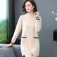 Autumn and Winter Mid-length Loose Dress Thickened Half High Neck Knitted Base Skirt Simple Casual Women Sweater Dress