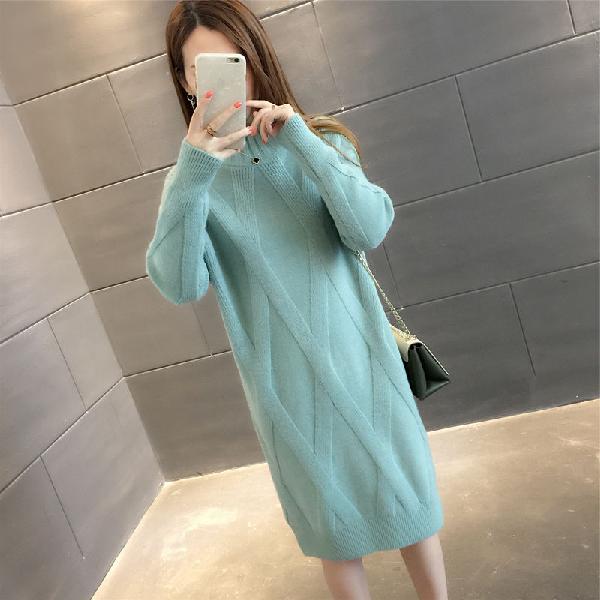 Sexy Slim Sweater Dress Women Female Bodycon Warm Dress Long Sleeve Robe Basic Knitted Dress