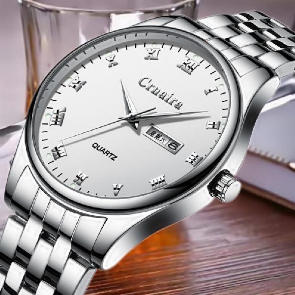 Luxury  Luminous Rhinestone Military Watch Automatic Mechanical Men Steel Watches