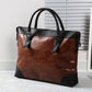 Business Briefcase Men Brown PU Leather Wild Zipper Waterproof Handbag Shoulder Bags Computer Bag