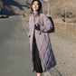 Purple Cotton Coat Cotton Coat Loose Fashion Temperament All-match Female Rhomboid Bread Coat Long Coat