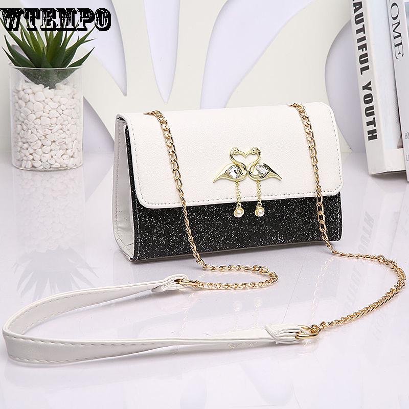 Crossbody Sleek Minimalist Shoulder Bag Handbag Casual Bag Hit Color Chain Bag