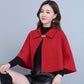 Jacket Women's Autumn and Winter All-match Shawl Cloak Outside Short Cloak Woolen Coat Temperament Elegant Lady Shawl