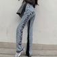 Spring Design Sense Loose Straight-leg Jeans Women's High-waisted Slimmer Drape Wide-leg Trousers Tide