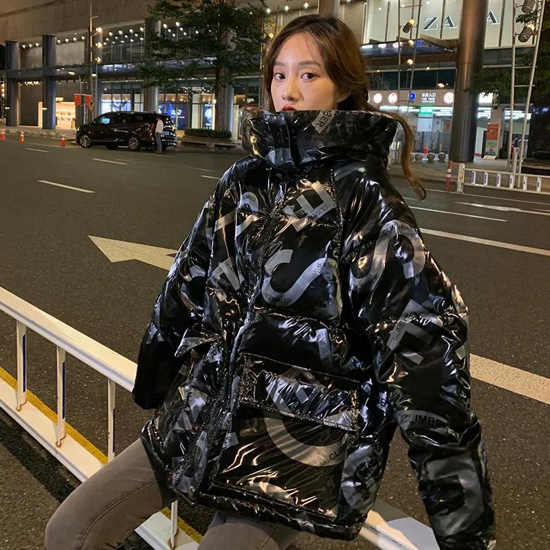 Down Jacket Women Casual All-match White Windbreaker Velvet Stand-up Collar Warm Jacket