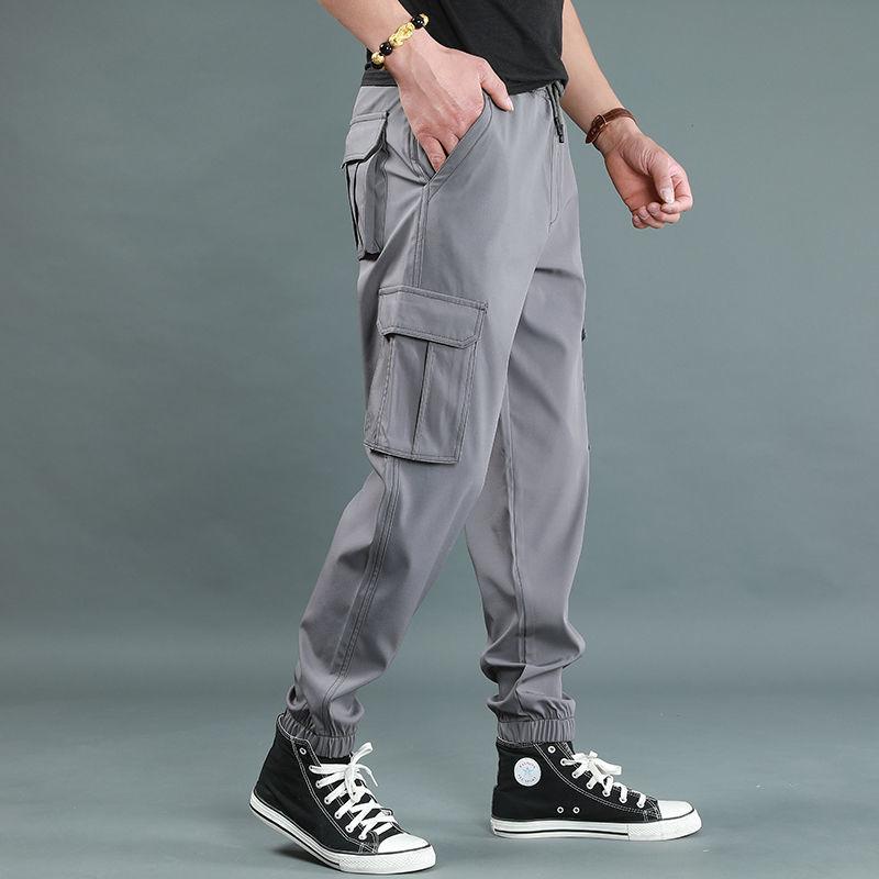 Men's Pants Autumn Overalls Loose Stretch Quick-drying Pants Drawstring Drawstring Pants Harem Pants Large Size Casual Pants