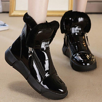 White Snow Boots Women Short Boots Plus Velvet Student Shoes Women Winter Cotton Shoes Women Flat Boots