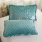 A Pair of Quilted Thickened Crystal Velvet Autumn and Winter Warm Velvet Pillow Cover
