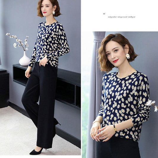 Autumn Winter 3D Printed Woolen Sweater Women O-neck Long Sleeve Warm Pullover Knit Wool Blend Jumper Tops