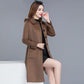Autumn Winter Coat Jacket  Women Overcoat Wool Coat Long Green Slim Blend Clothes Outerwear