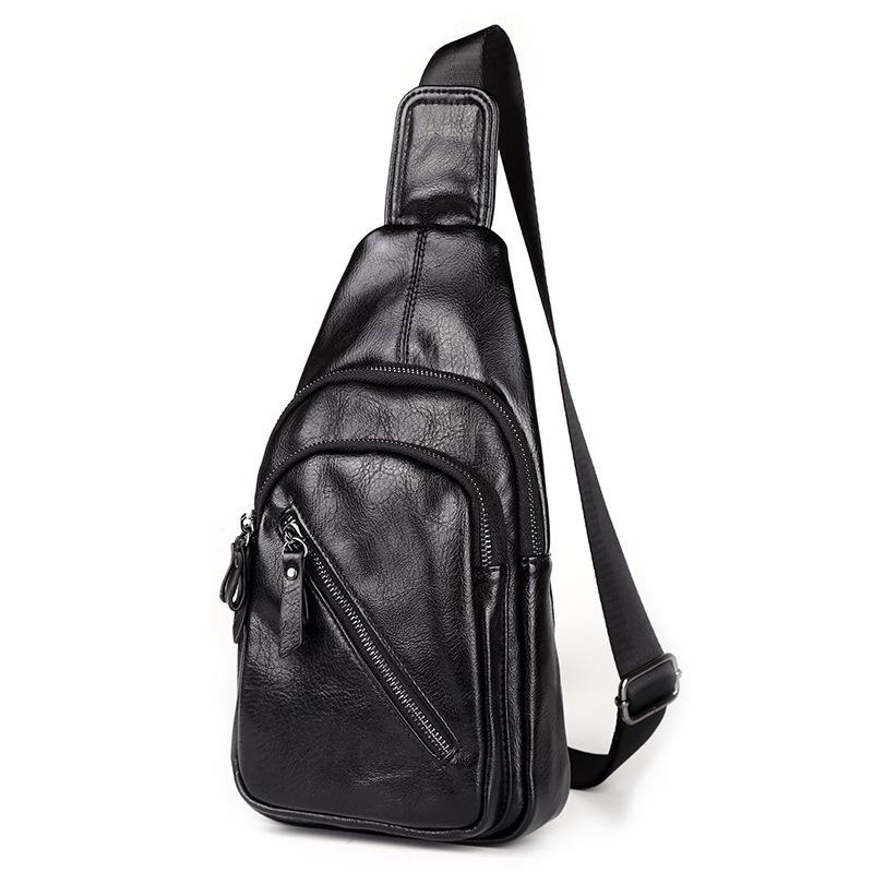 Casual Shoulder Bag Men Horse Leather Large Capacity Chest Bag Outdoor Riding Sports Messenger Bag