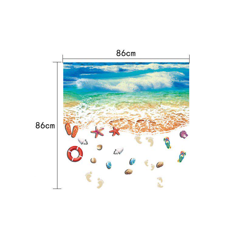[Wall sticker ]Blue Beach Waterproof Wall Stickers Home Decoration Living Room Bedroom Kitchen Bathr