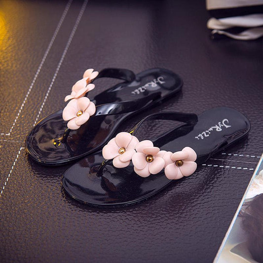 Camellia Beach Slippers Flip -Flops Sandals Women 'S Shoes Summer Fashion Wear Outside Slip