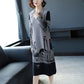 Autumn winter fashion long printed sweater dress long-sleeved pullover knitted dress female knitwear bottoming or outer wear