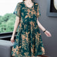 Fat Girl Dress Summer Young Mother Loose and Thin Mid-length Korean Temperament Dress