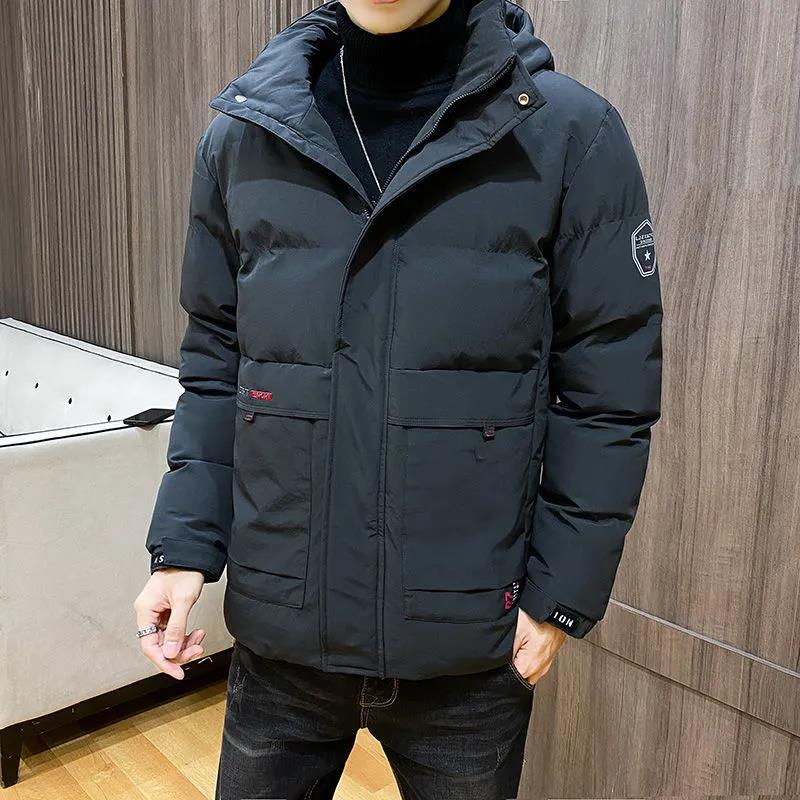 Winter Padded Jacket Men's Plus Velvet Thick Warm Sports Casual Jacket Young and Middle-aged Men's Winter Warm Down Jacket