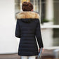 Down Jacket Winter Ladies Fashion Korean Big Fur Collar Thick Warm Hooded Mid-length Plus Size Cotton Jacket