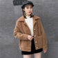 Casual Winter Coat Sweater Fashion Jacket Fleece Wear Both Sides Long Sleeve Faux Fur Coat