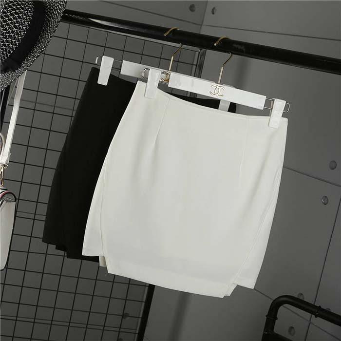 XS-3XL Pofulove White Anti-light Skirt Student Office Lady High Waist Thin Sexy A-line Step Skirt