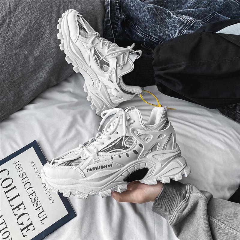 Men's Shoes Breathable Increased Daddy Shoes Wild Casual Sports White Shoes Ins