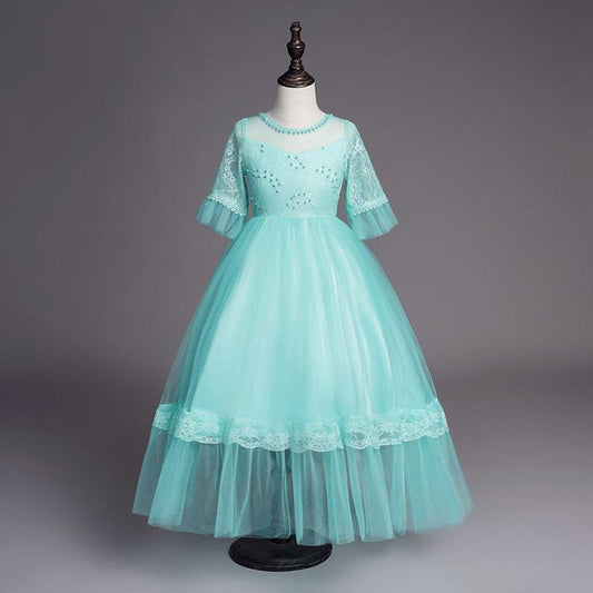 Children's Dresses Children's Princess Dresses Sleeves Girls Birthday Party Dresses Long Puff Skirts