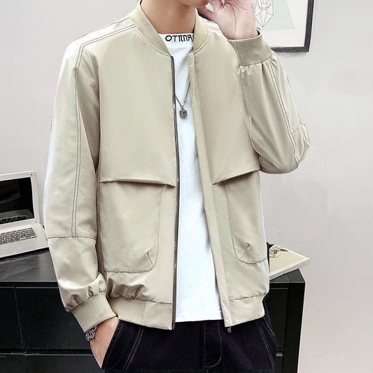 2021 Spring and Autumn New Men's Jacket Jacket Casual Round Collar Coat