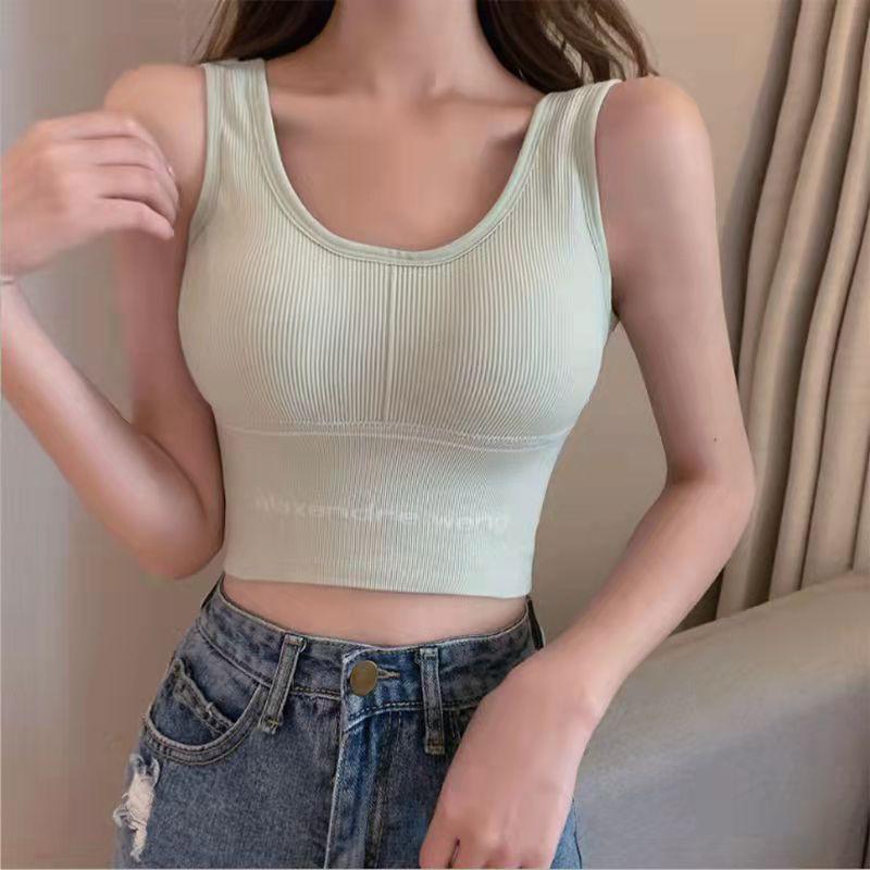 Women's Underwear Sports Yoga High Elastic Big U Vest No Steel Ring Gathering Bra Versatile Wrap Chest Push Up Bra Top Fitness Workout Tank Tops
