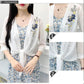 Flower Pattern Embroidery Women's Short Sun Protection Clothing Summer Chiffon Shawl Cardigan Thin