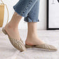 Summer Women's Slippers Flat Bottom Non-slip Outer Wear Slippers Pointed Toe Thick Heel Women's Shoes