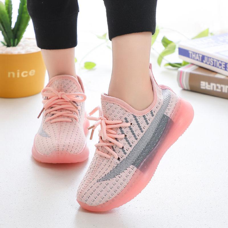 Children's Sports Shoes Spring and Summer Girls' Shoes Flying Woven Coconut Mesh Shoes Boys Mesh Breathable Casual Running Shoes