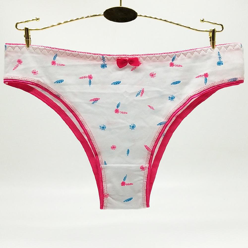 Fashion 6 pcs/lot Printed Sexy low Waist Briefs white Panties Cotton  Women's Underwear
