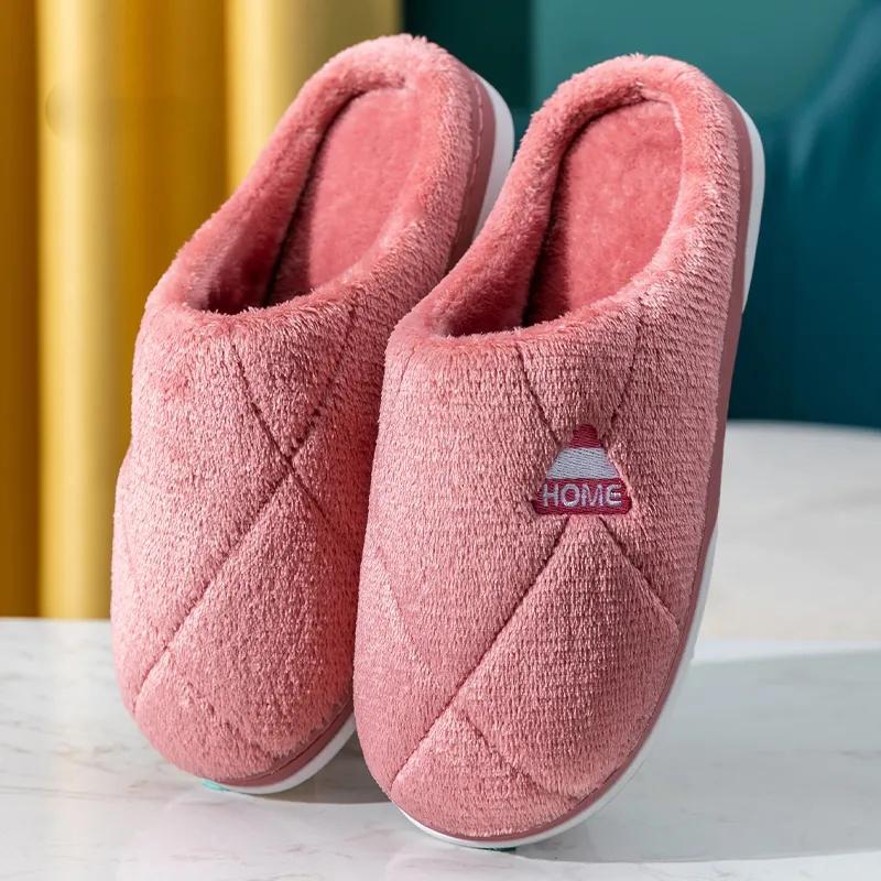 Winter Home Slippers Unisex Cartoon Cat Shoes Non-slip Soft Winter Warm House Slippers Indoor Bedroom Couples Floor Shoes