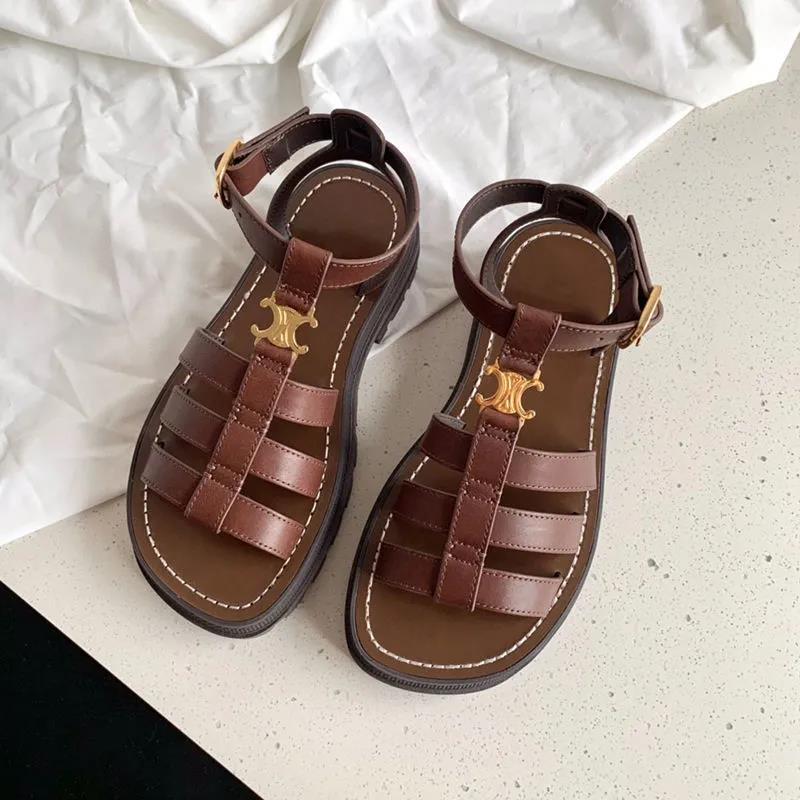 Sandals Women's Summer Flat Bottom High-end Retro Thick Bottom Ladies Sports Woven Sandals