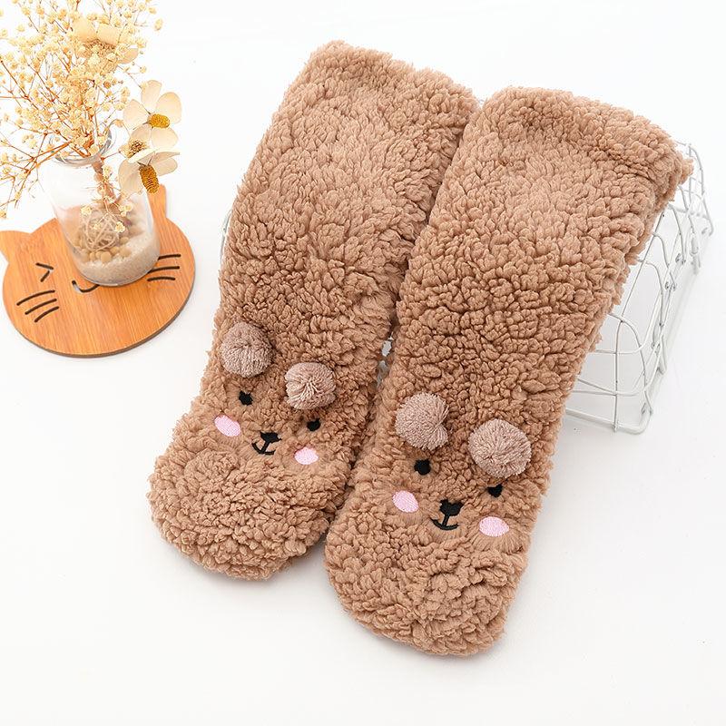 Winter Lamb Plush Socks Plus Velvet Thickening Home Wear Floor Socks Ladies Long Tube Socks