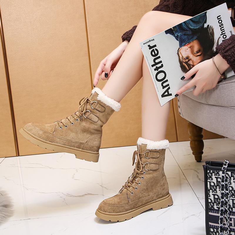 Woman Boots Winter Shoes Fur Boots Black Snow Boots Plush Warm Suede Ankle Booties Flat Shoes Women Boots Fashion Designer