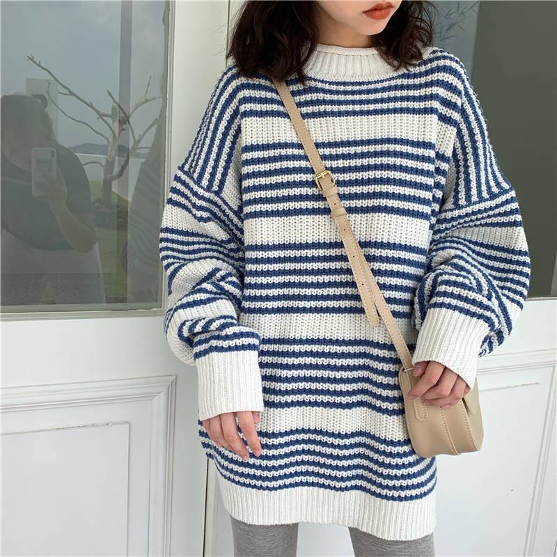 Autumn and Winter Half Turtleneck Female Students Loose Wild Was Thin Pullover Sweater Coat