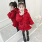 Girls' Cotton-padded Jacket Korean Version of Down Jacket Mid-length Winter Thickening Children's Cotton Jackets with Strawberry Hat