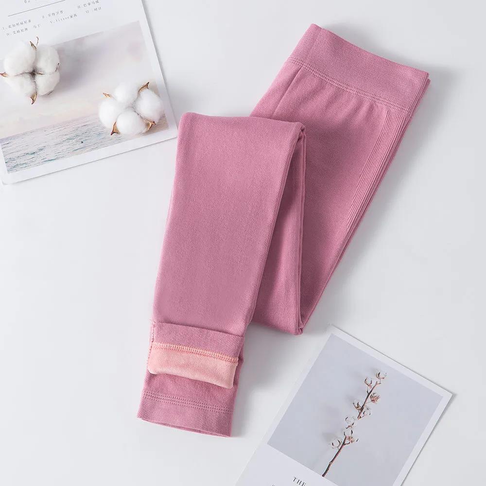 Warm Pants Ladies Long Trousers Cotton Trousers In Autumn and Winter Plus Velvet Thickened Slim Line Pants Student High-waisted Legging Trousers