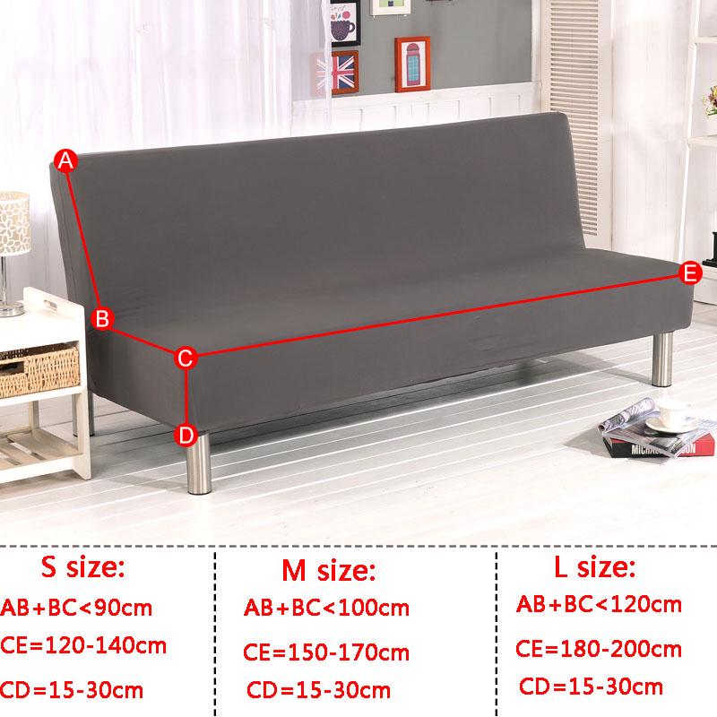 Magic Sofa Cover Solid Color Folding Sofa Bed Cover with Skirt Elastic Furniture Protector Slipcover Couch Cover Armless Sofa Covers for Living Room