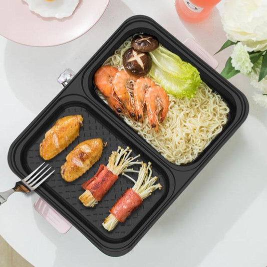 980W 2 Person BBC Heat Pot Machine Multi-purpose Grill Pan Fried Steak Pan Smokeless Nonstick Pot for Family