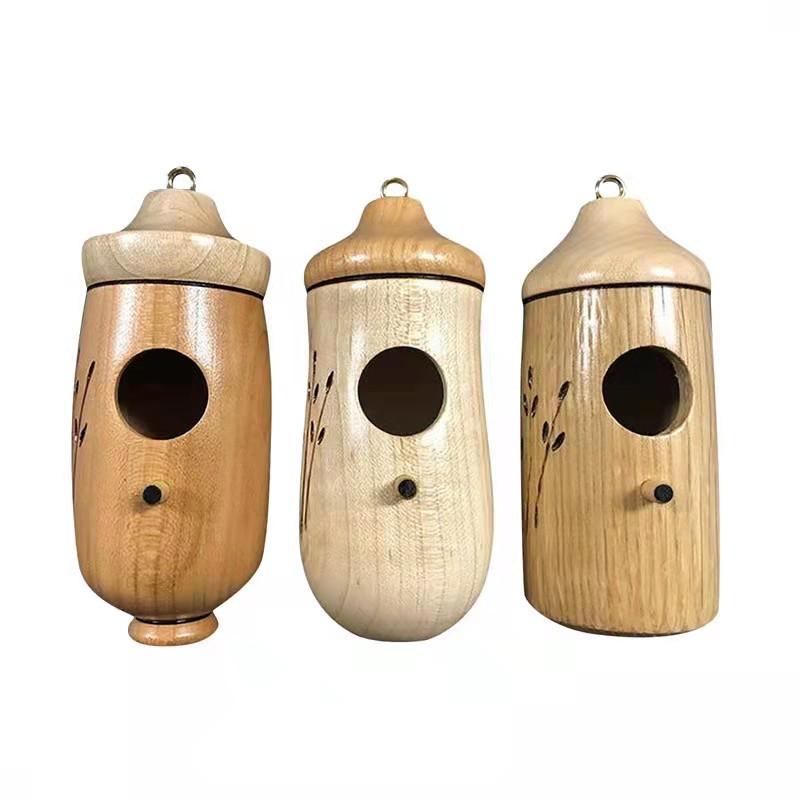 Hummingbird House Wooden Hummingbird House for Outside Hanging, 2Pcs Hummingbird Houses for Outside for Nesting