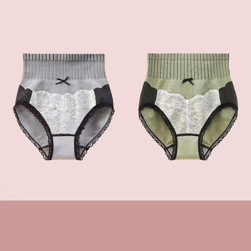 2 Packs of Women's Abdomen Pants Belly Shaping Waist Panties Graphene Crotch Antibacterial Body Shaping Pants