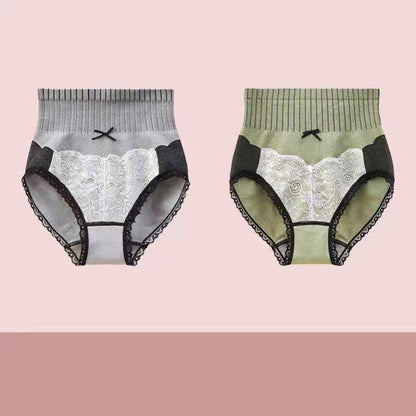 2 Packs of Women's Abdomen Pants Belly Shaping Waist Panties Graphene Crotch Antibacterial Body Shaping Pants