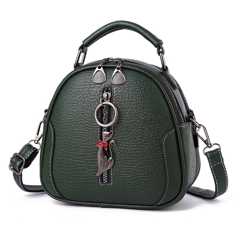 Women Genuine Leather Hand Bag Multifunction Crossbody bag Waterproof Shoulder Bag Leisure Round Bag