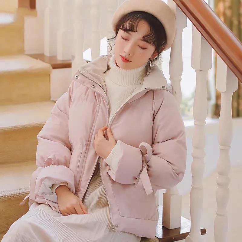 Winter Women's Korean Down Jacket Short Stand-up Collar Loose Cotton-padded Jacket Thick Bread Padded Jacket