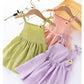 Girls Summer Sling Dresssummer Solid Color Flower Children's Princess Dress Kid