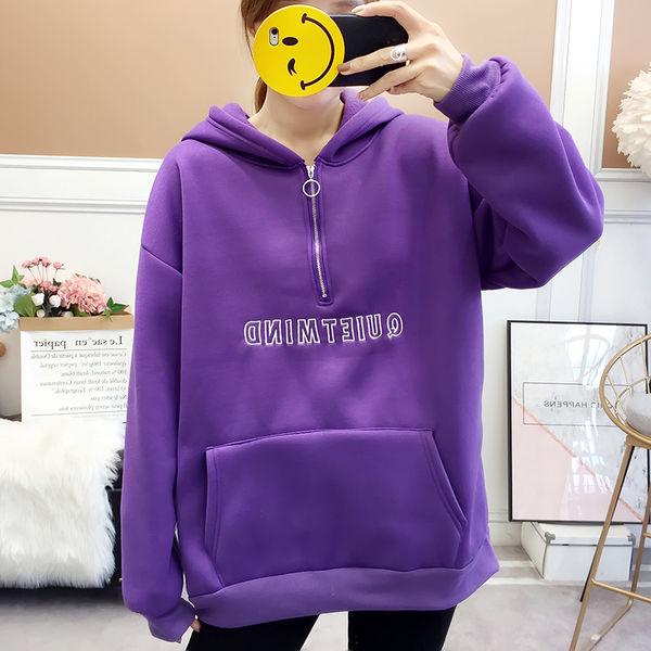 Hood Top Autumn Winter Sweatshirt Cotton Women's Sweatshirt Wild Large Size Long Sleeve Warm