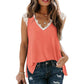 European and American Summer Lace Vest Loose Casual Slit T-shirt