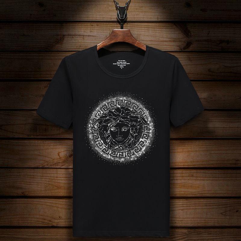 England Tshirt Man Print Short Sleeve T-shirt Men's fashion Summer Rhinestone eagle Bottom T Shirts