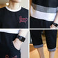 Men's Summer Suit Men's Korean Short Sleeve T-Shirt Summer Men's Splicing Casual Sports Suit